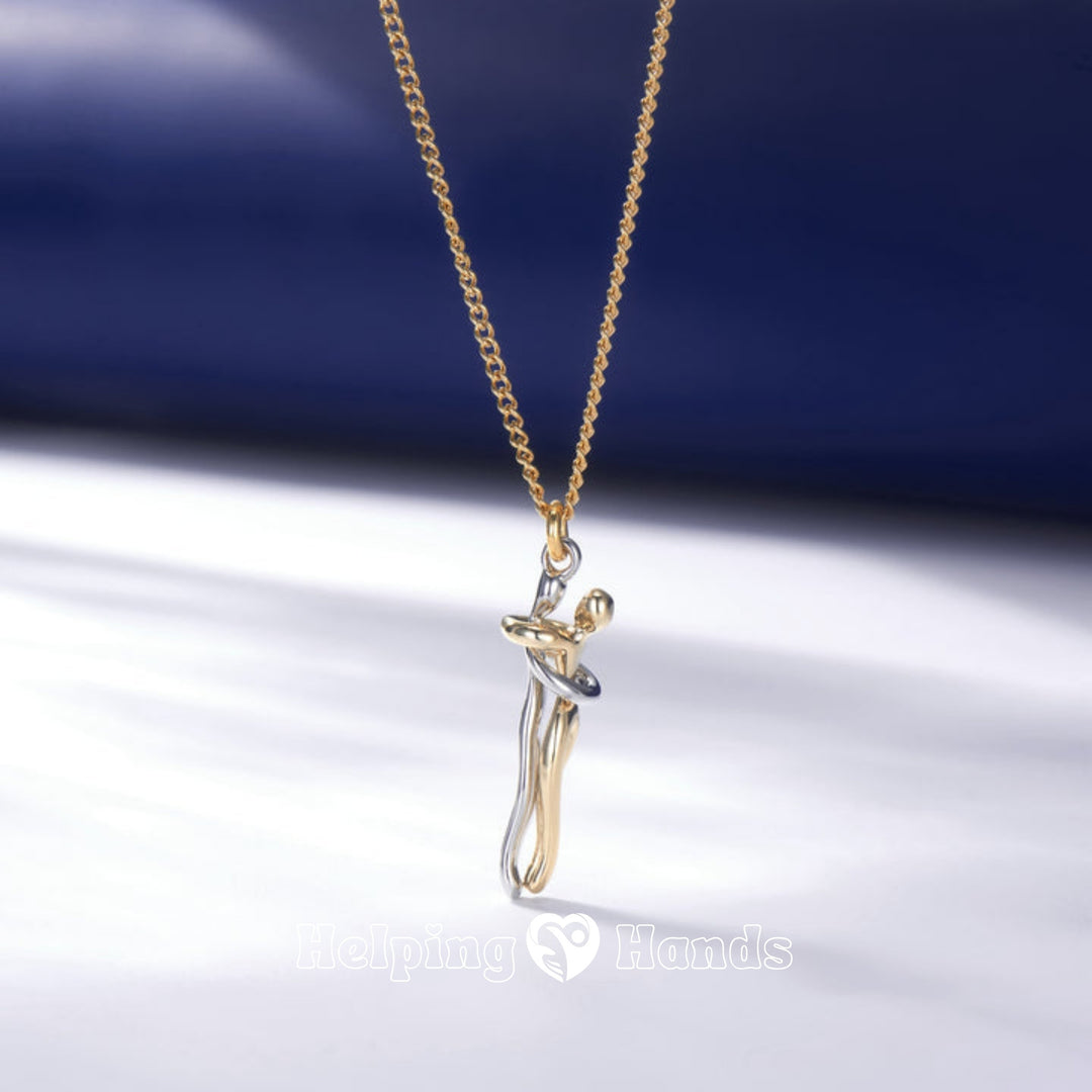 Couple Hug UnityNecklace (Gold & Silver)