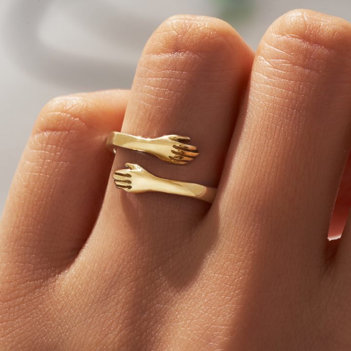 24K Gold Plated Hug Ring 💍 (Free Size)